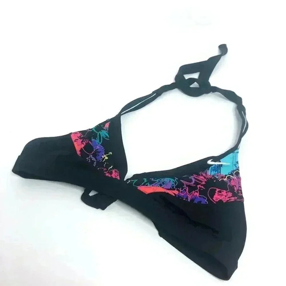 Nike Black Triangle Bikini Top Floral Detail - Picture 1 of 11
